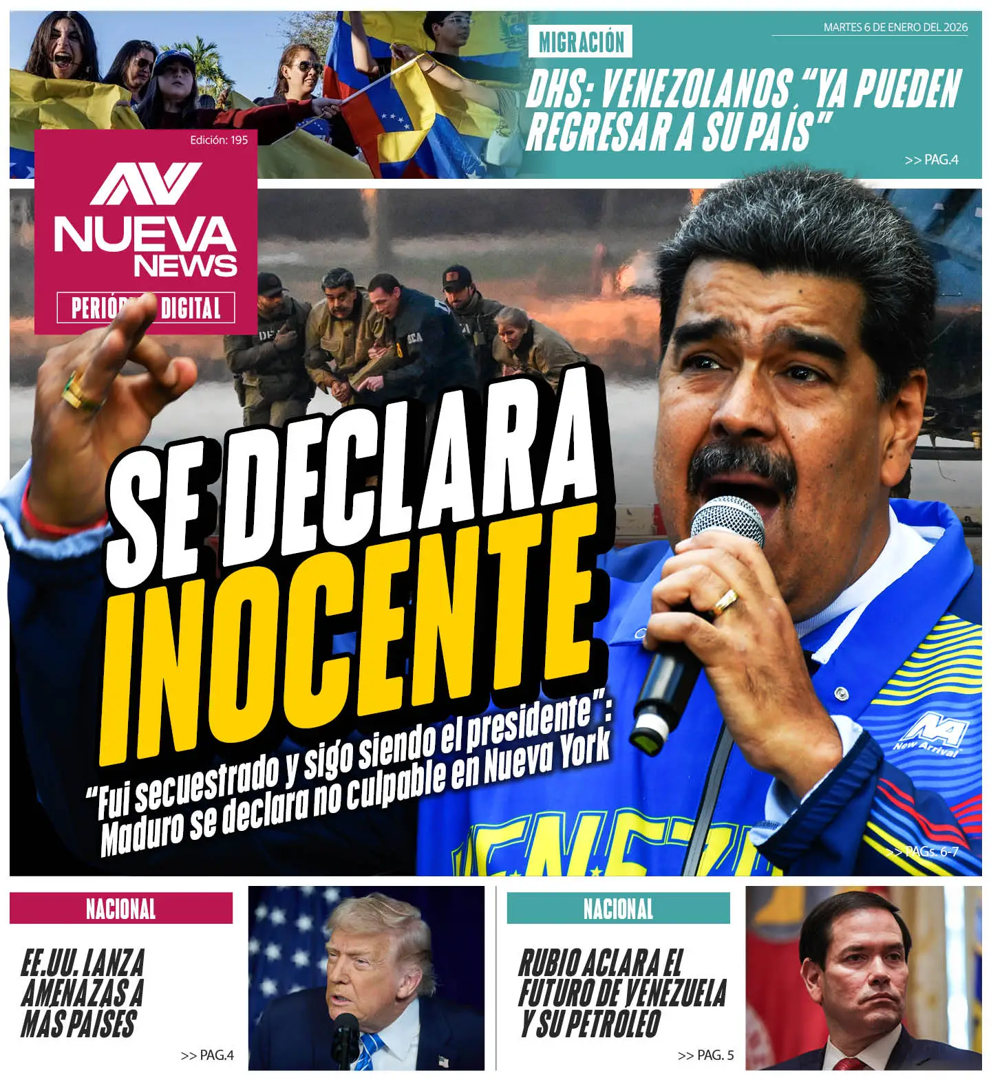 EN PORTADA: SE DECLARA INOCENTE 